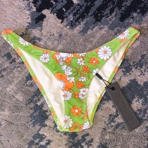 Velvet floral cheeky style swimsuit bottoms